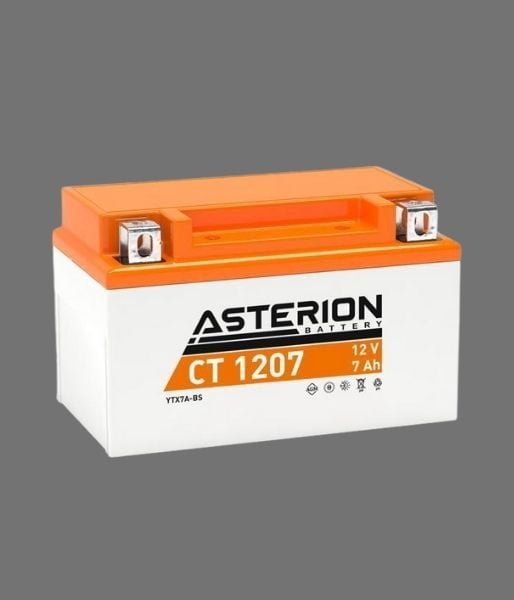 AKÜ: Asterion CT1207 12V 7Ah AGM Kapalı Bakımsız Motosiklet Aküsü