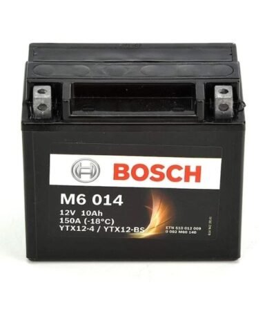AKÜ: Bosch M6014 12V 10Ah AGM YTX12-BS Motosiklet Aküsü (FA108 Yeni Tip)